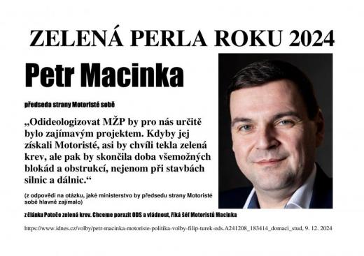 Pamětní plaketa autora Zelené perly 2024.