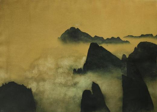  Huangshan 3, olej na papíře, 84 x 59 cm, 2011